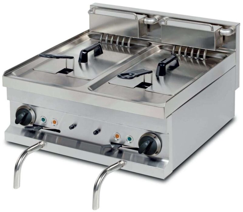 FREIDORA ELÉCTRICA SOBREMESA 8+8 LITROS 7,5+7,5KW TRIFASICA 600X600X265 EF606 LÍNEA ESTAMBUL