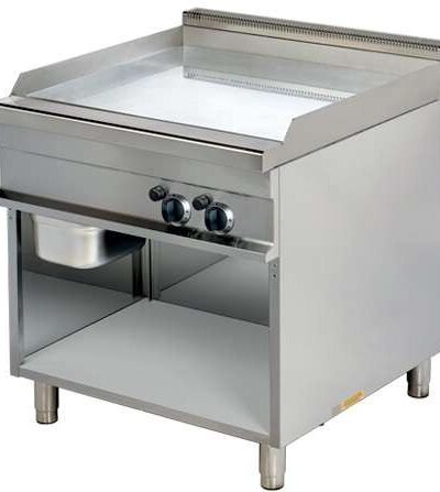 Fry tops a gas acanalado acero 15 mm con baño cromo duro 15kw 850x900x900h mm GG921G Línea Estambul