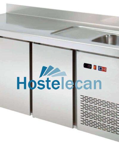 Mesa Snack Refrigerada con fregadero 3 puertas Fondo 600 de 2017 x600 x850h mm CORDOBA MRCH-200F