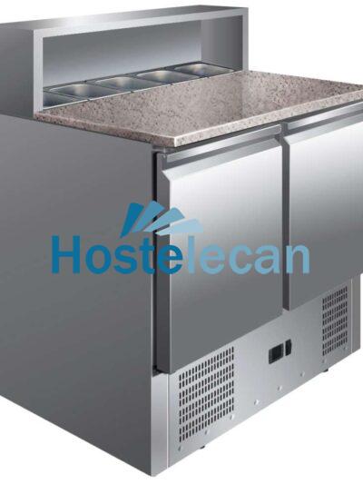 Mesa GN1/1 2 Puertas Preparación Ensaladas con Encimera de Granito de 900 x700 x1010h mm PEKIN PS900