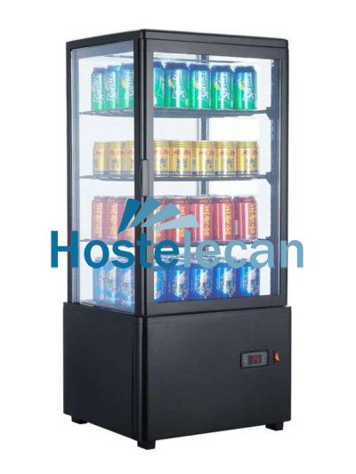 Expositor Refrigerado 4 Caras 78 litros Negro de 447x400x969h mm Línea Pekín XC78L-N