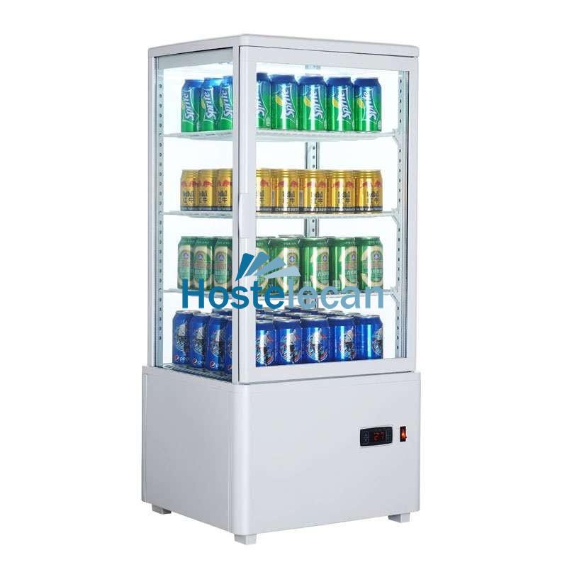 Expositor Refrigerado 4 Caras 78 litros Blanco de 447x400x969h mm Línea Pekín XC78L-B