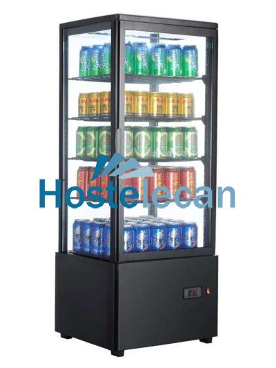 Expositor Refrigerado 4 Caras 98 litros Negro de 447x400x1199h mm Línea Pekín XC98L-N