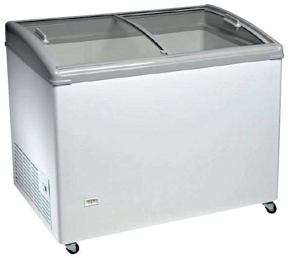 Congelador Horizontal Puerta Vidrio Curvo Corredera de 1283 x670 x900h mm AVEIRO TCHC400N