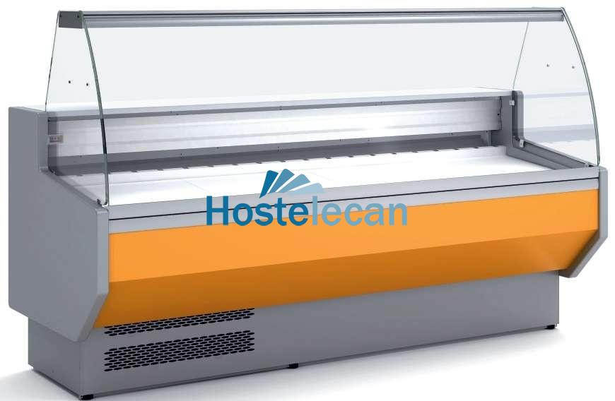 Vitrina Refrigerada Cristal Curvo Fondo 800 dim.2995x800x1235h mm Línea Córdoba VED-8-30-C