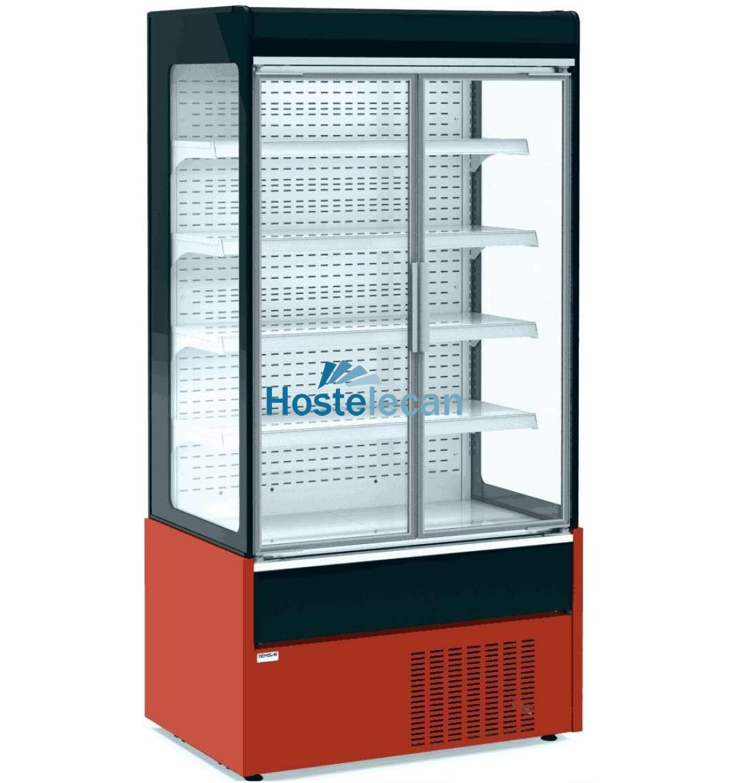 Mural Refrigerado Expositor  con Puertas de Cristal 4 Estantes Fondo 700 de 1530 x700 x1990h mm AVEIRO MAE150PV-R color ROJO