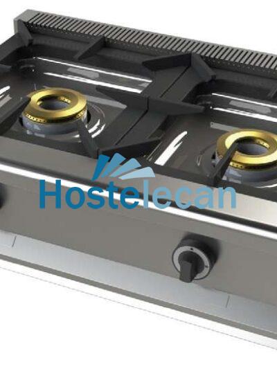 Cocina a gas sobremesa de 2 fuegos 8+8 Kw SerIe 550 JUNEX con medidas 800x550x240h mm 6200B/1