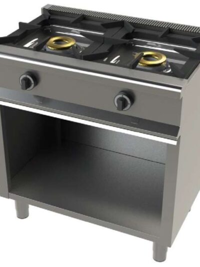 Cocina a gas con mueble de 2 fuegos 8+8 Kw SerIe 550 JUNEX con medidas 800x550x850h mm 6200/1