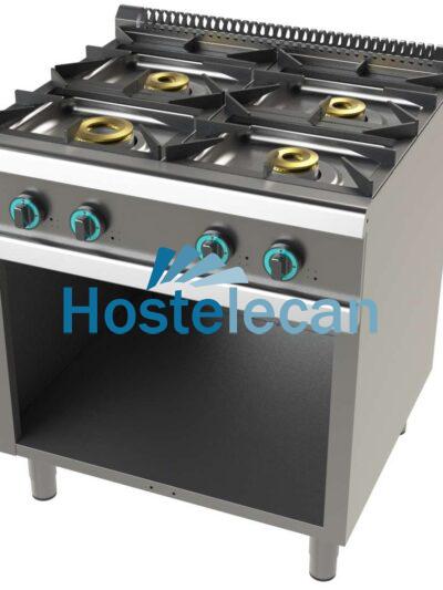 Cocina a gas con mueble de 4 fuegos 8+4,5+6+6 Kw SerIe 700 JUNEX con medidas 800x730x900h mm FO7N400