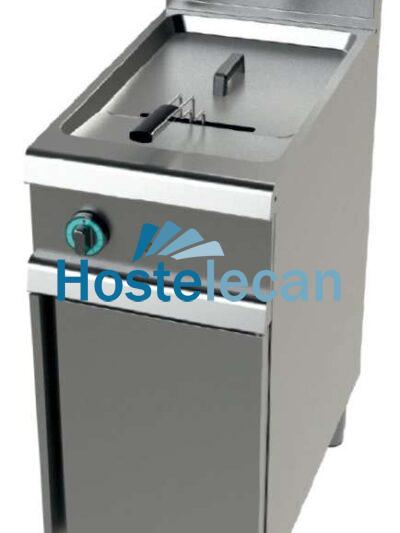 Freidora a gas 1 cuba limpia de 17 litros con 16Kw Serie 700 JUNEX con medidas 400x730x900h mm FG7N117
