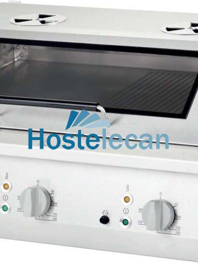 Fry top eléctrico acero rectificado sobremesa placa lisa CON TAPA 800x700x250h mm 8,1Kw Línea Varsovia