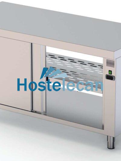 Mesa Caliente Acero Inoxidable Central Fondo 700 Con Puerta Corredera En Ambas Caras 1600x700x850h mm HFTC170160PT
