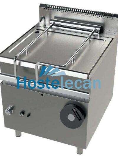 Sartén basculante a gas 80 litros 22Kw fondo cuba en acero inoxidable AISI-304 Serie 900 JUNEX con medidas 800x900x900h mm FD9C080
