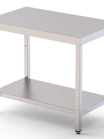 Mesa de Trabajo Acero inoxidable Central Con 1 Estante 800x600x850h mm WTC160080S1