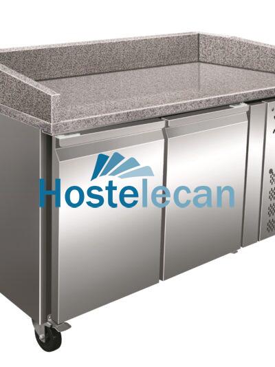 Mesa Euronorm 2 Puertas Preparación Pizzas con Encimera de Granito de 1515 x800 x1000h mm PEKIN PZ2600TN