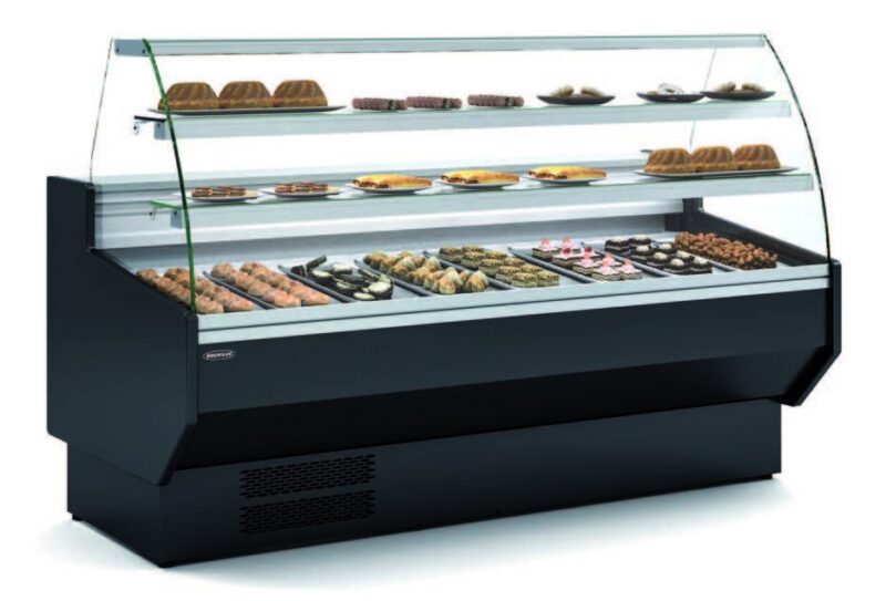 Vitrina Refrigerada Cristal Curvo pastelería Fondo 900 dim.2995x940x1235h mm Línea Córdoba VEPD-9-30-C