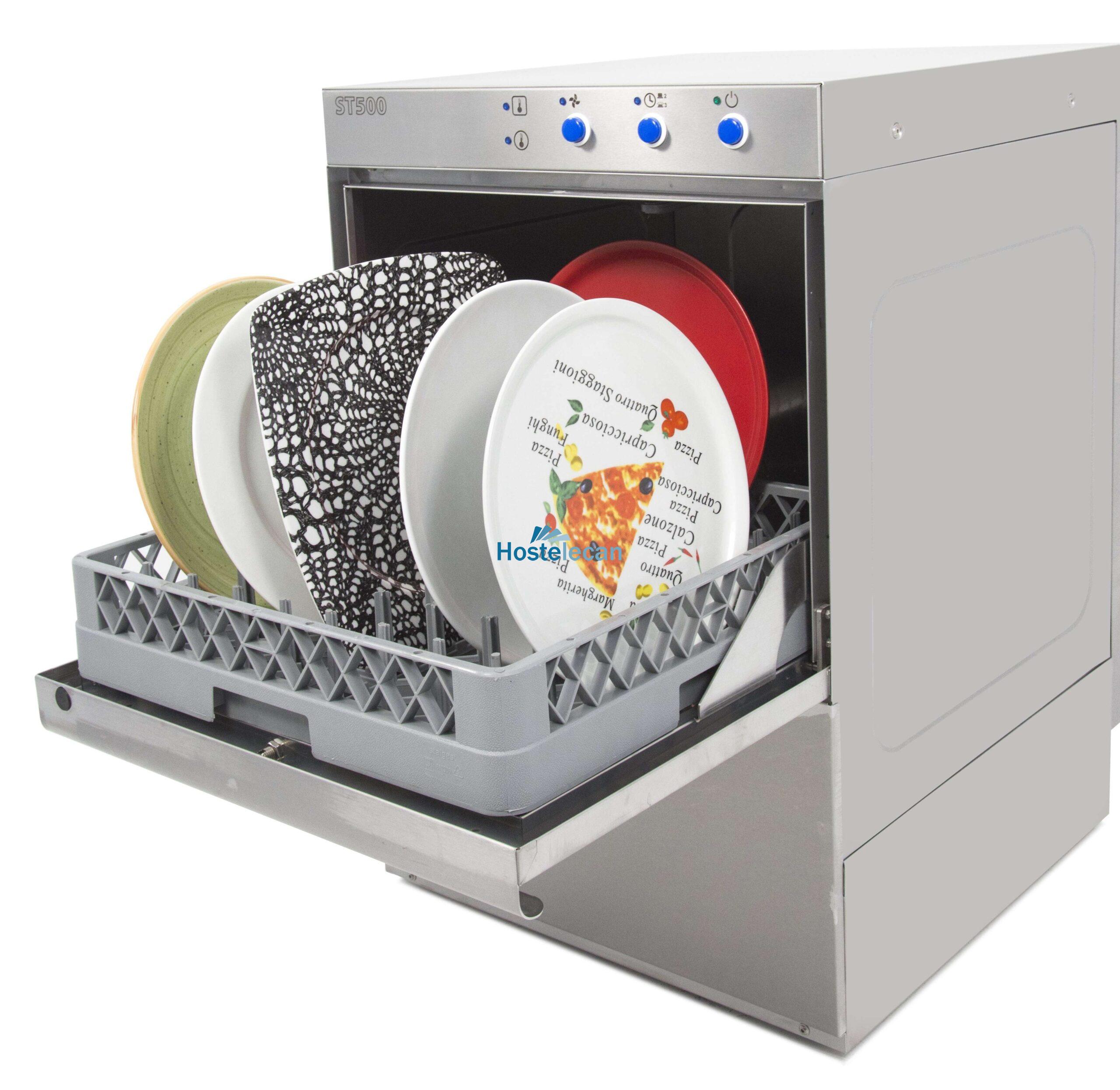 Lavavajillas industrial cesta 50x50 cm Monofásico - Trifásico Línea Varsovia ST500B con bomba de desagüe.