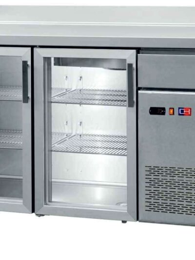 Frente Mostrador Refrigerado con Puertas de Vidrio 4 puertas de 2542 x600 x1045h mm CORDOBA FMCH-250V