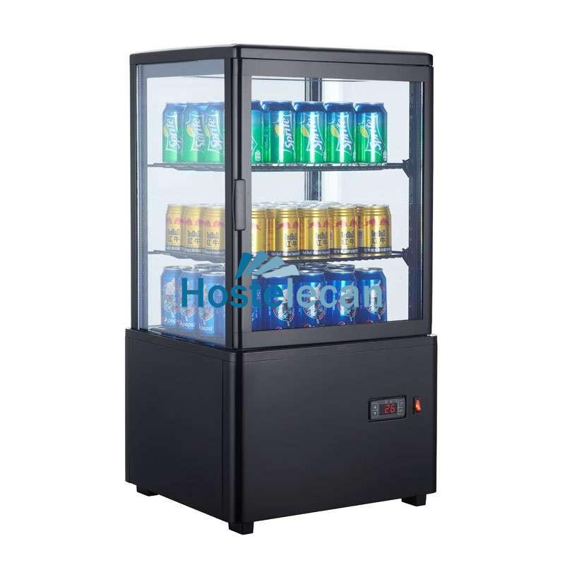 Expositor Refrigerado 4 Caras 58 litros Negro de 447x400x819h mm Línea Pekín XC58L-N