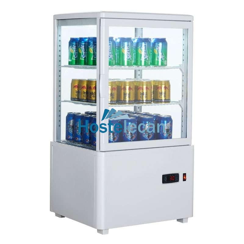 Expositor Refrigerado 4 Caras 58 litros Blanco de 447x400x819h mm Línea Pekín XC58L-B