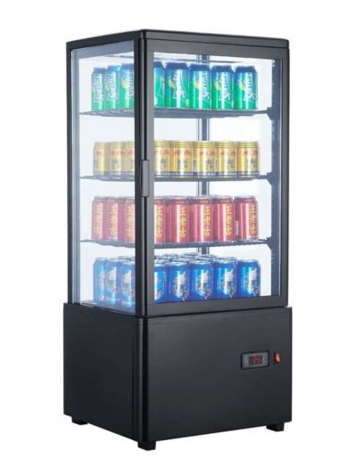 Expositor Refrigerado 4 Caras 78 litros Negro de 447x400x969h mm Línea Pekín XC78L-N