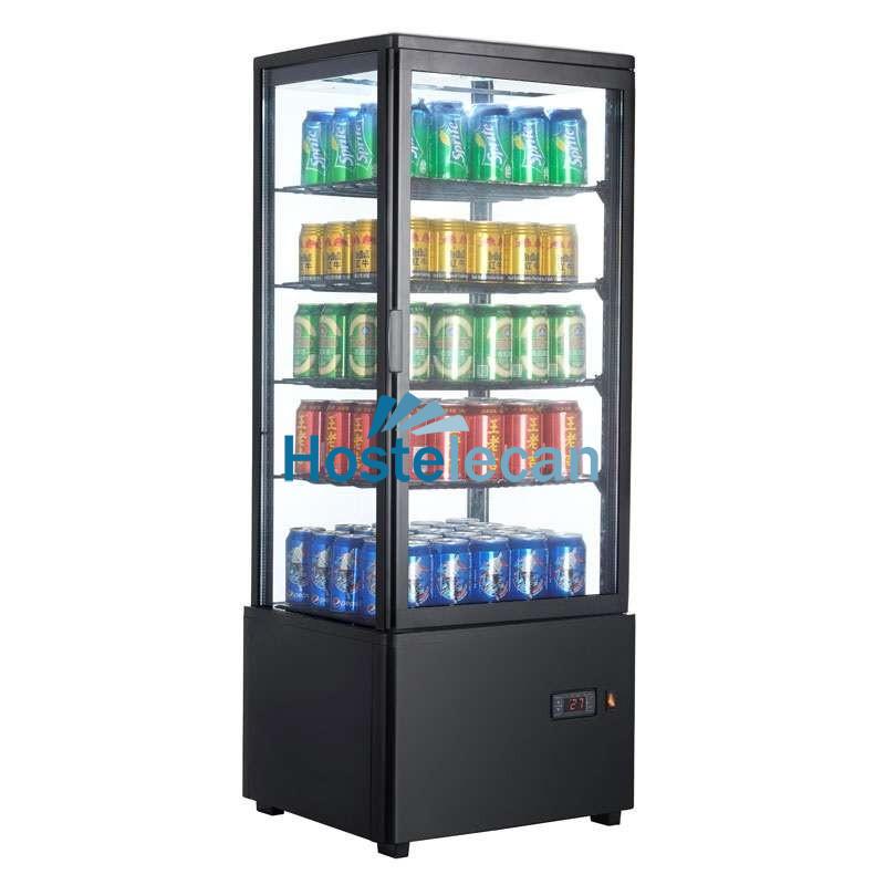 Expositor Refrigerado 4 Caras 98 litros Negro de 447x400x1199h mm Línea Pekín XC98L-N