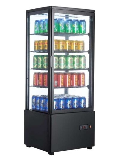 Expositor Refrigerado 4 Caras 98 litros Negro de 447x400x1199h mm Línea Pekín XC98L-N
