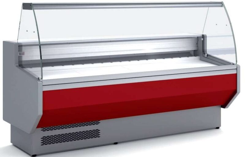 Vitrina Refrigerada Cristal Curvo Fondo 900  dim.1055x940x1235h mm Línea Córdoba VED-9-10-C