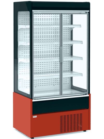 Mural Refrigerado Expositor  con Puertas de Cristal 4 Estantes Fondo 700 de 1530 x700 x1990h mm AVEIRO MAE150PV-R color ROJO