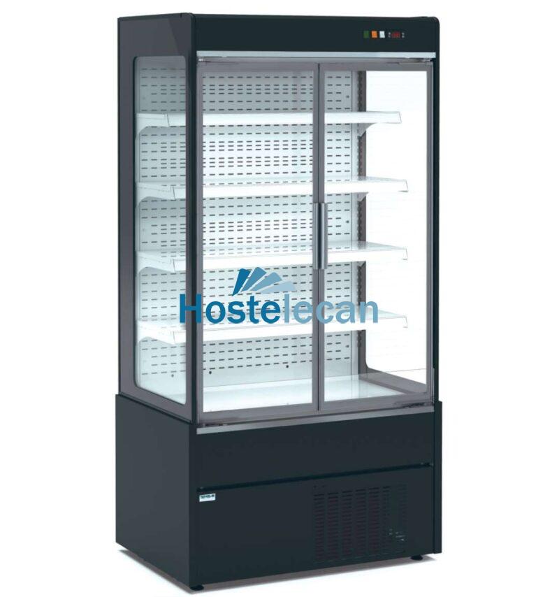 Mural Refrigerado Expositor con Puertas de Cristal 4 Estantes Fondo 700 de 1530 x700 x1990h mm AVEIRO MAE150PV-N color NEGRO