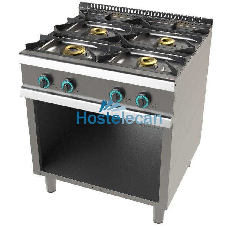 Cocina a gas con mueble de 4 fuegos 8+4,5+6+6 Kw SerIe 700 JUNEX con medidas 800x730x900h mm FO7N400