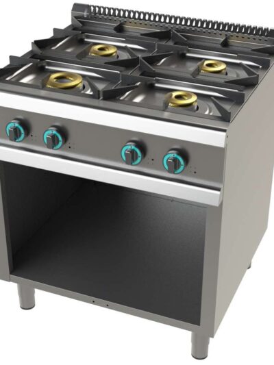 Cocina a gas con mueble de 4 fuegos 4,5+8+2x6 Kw Serie 900 JUNEX con medidas 800x900x900h mm 9400/3
