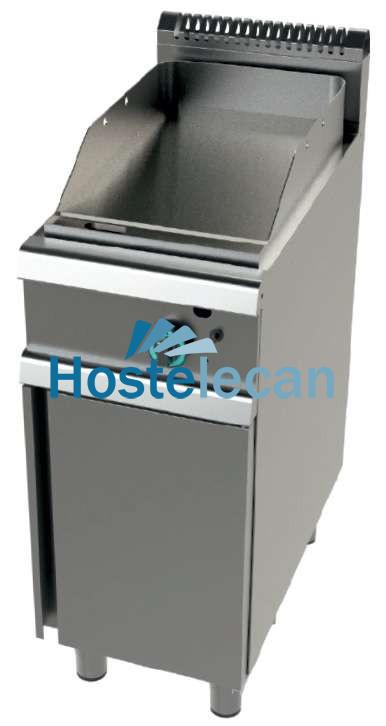 Fry tops a gas acero laminado placa lisa con mueble Serie 700 JUNEX con medidas 400x730x900h mm FT7N00L