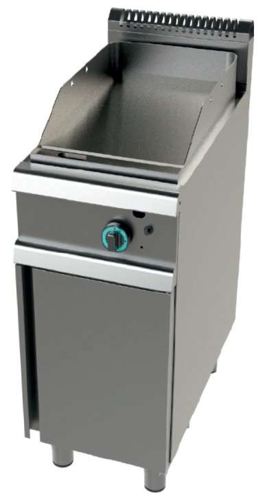 Fry tops a gas acero laminado placa lisa con mueble Serie 700 JUNEX con medidas 800x730x900h mm FT7N0LL