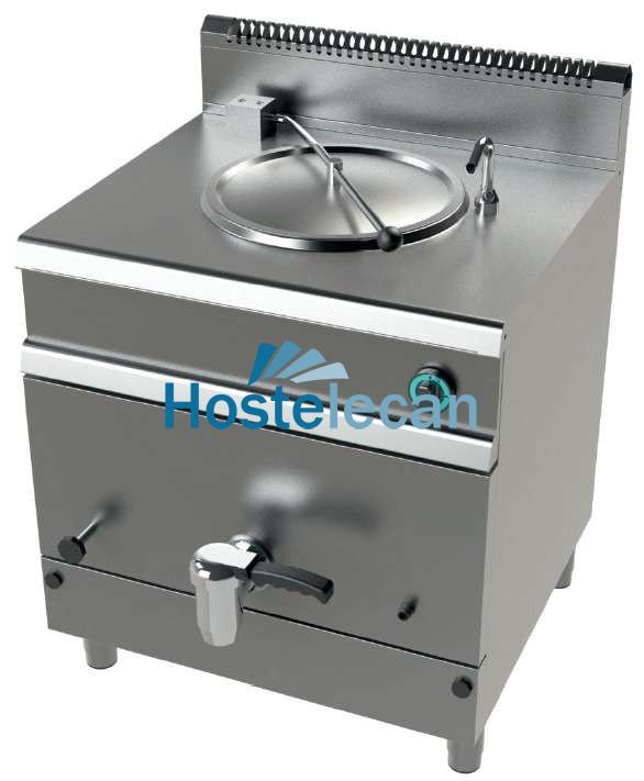 Marmita a gas 50 litros calentamiento directo 15,5Kw Serie 700 JUNEX con medidas 800x730x900h mm MG7N050D