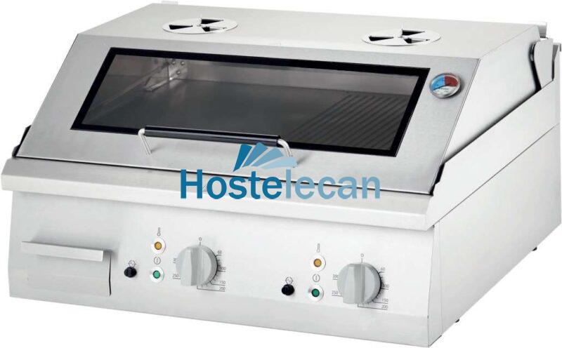 Fry top eléctrico acero rectificado sobremesa placa lisa CON TAPA 800x700x250h mm 8,1Kw Línea Varsovia