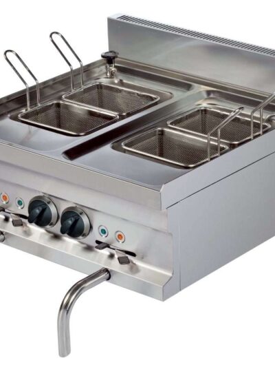 Cocedor de pasta eléctrico sobremesa 14+14 litros 3+3 kw 600x600x265h mm EMH606 Línea Estambul