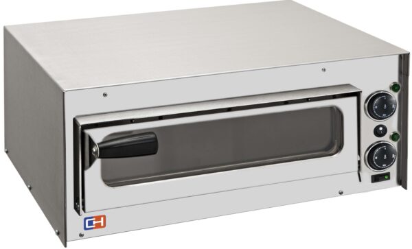 Horno Eléctrico de Pizza Compacto 1 pizza diámetro 35 cm AVEIRO FP20PV con puerta de cristal