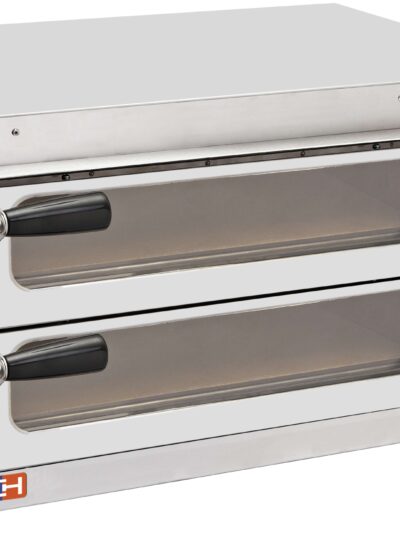 Horno Eléctrico de Pizza Compacto 2 pizza diámetro 35 cm AVEIRO FP35PV con puerta de cristal