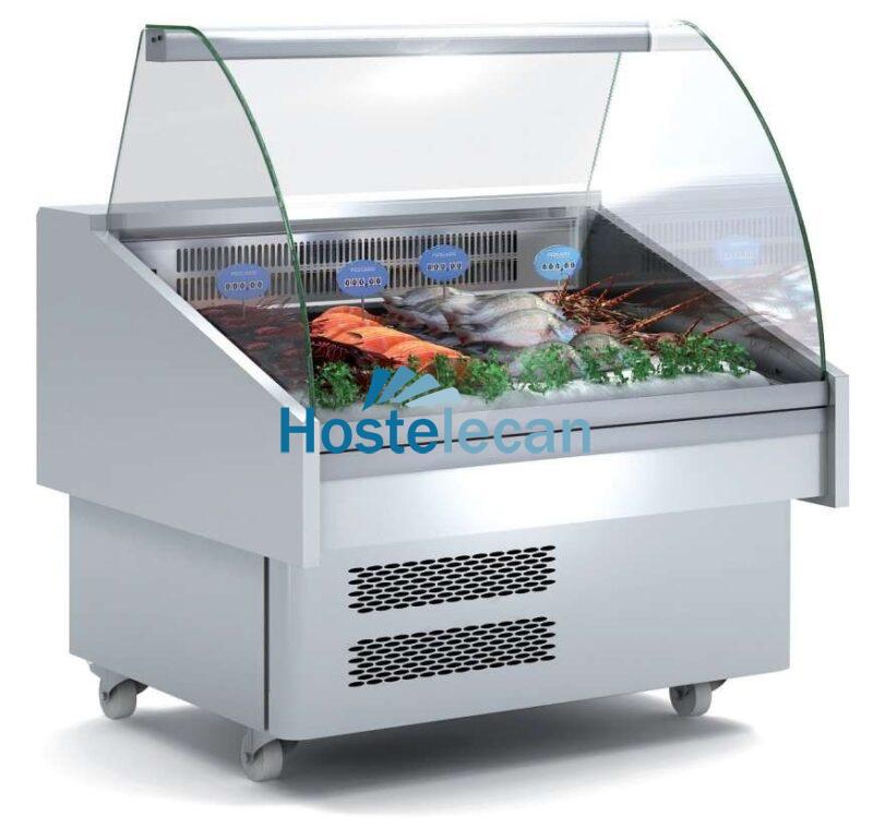 Vitrina Expositora Refrigerada Pescado / Marisco evaporador estático más placa fría dim.1035x915x1185h mm Línea Córdoba EEC-100-CC-EF