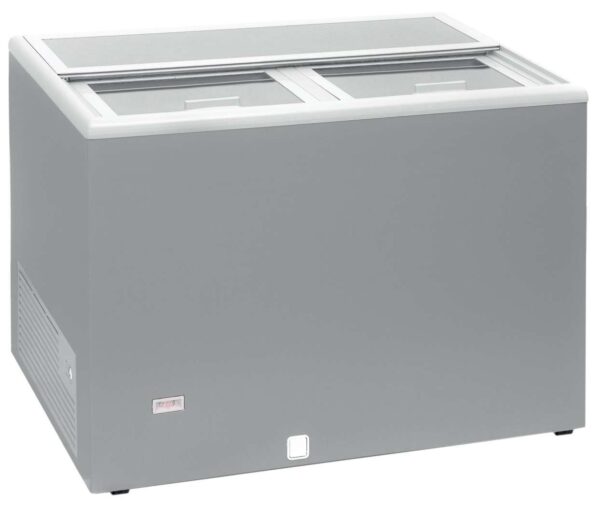 Enfriador de Botellas 300 litros Puertas Inox  de 1060 x670 x880h mm con ruedas AVEIRO AGF300 (COLOR GRIS)