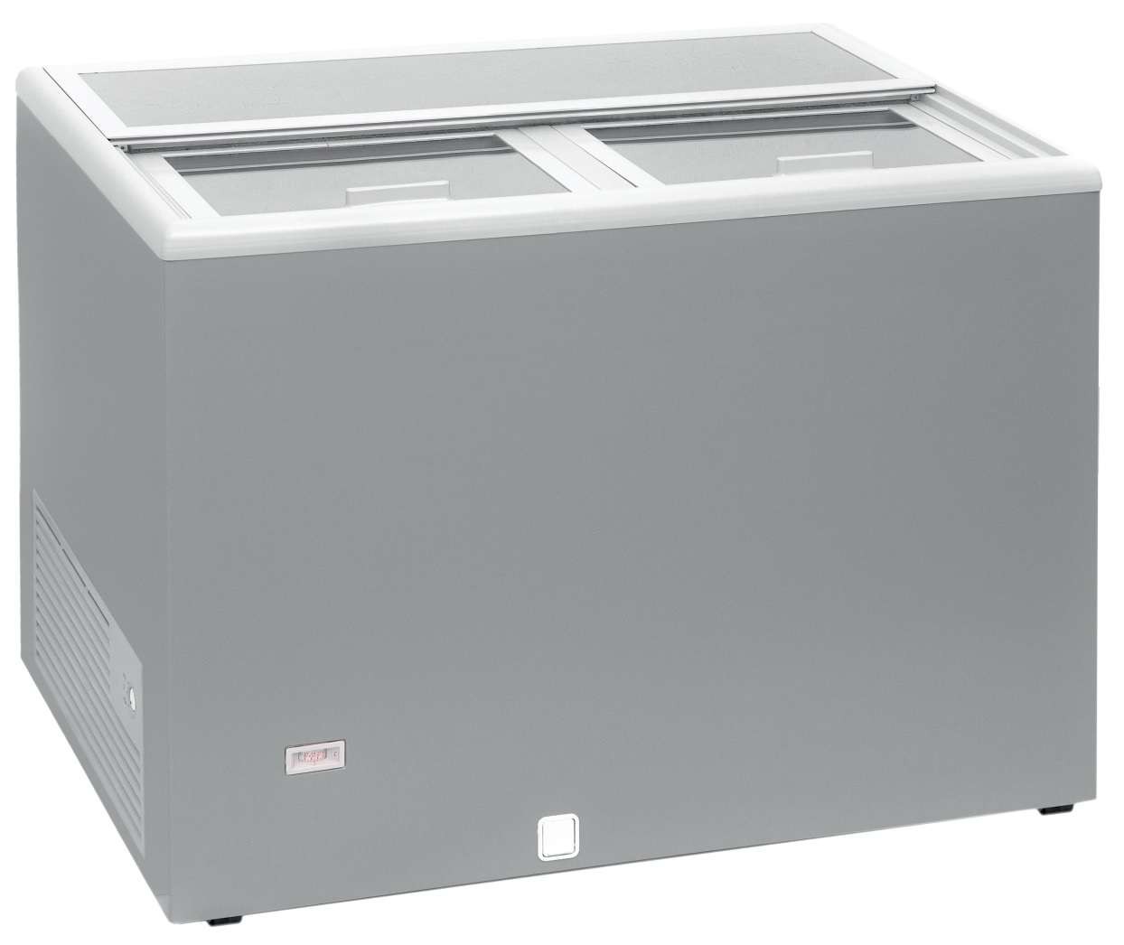 Enfriador de Botellas 400 litros Puertas Inox de 1280 x670 x880h mm con ruedas AVEIRO AGF400 (COLOR GRIS)