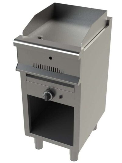 Fry tops a gas acero laminado con mueble Serie 550 JUNEX con medidas 400x550x850h mm FT6100/1