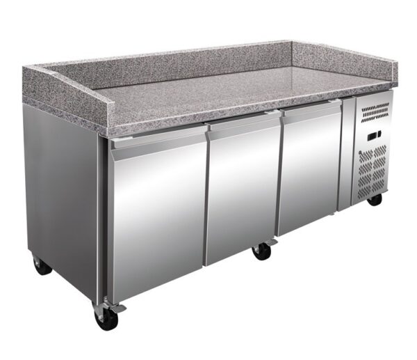 Mesa Euronorm 3 Puertas Preparación Pizzas con Encimera de Granito de 2025 x800 x1000h mm PEKIN PZ3600TN