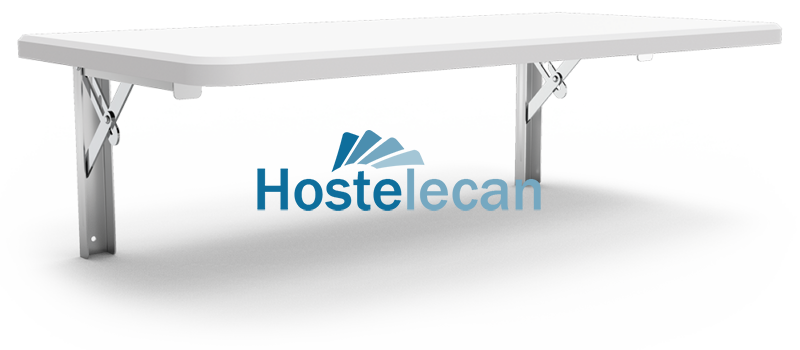 Estante fibra blanca con cartelas abatibles de 700x330x205 mm.