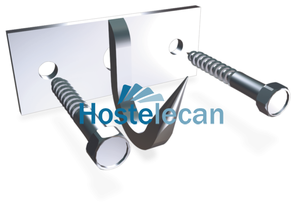 Gancho forjado cordero modelo atornillar 60x8 mm.