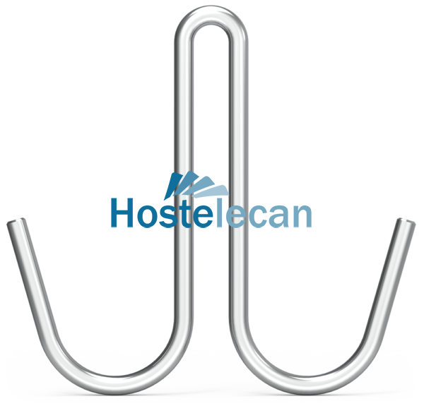 Gancho de varilla inox modelo J doble 100x9x5 mm