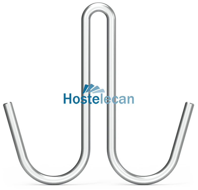 Gancho de varilla inox modelo J doble 100x9x5 mm