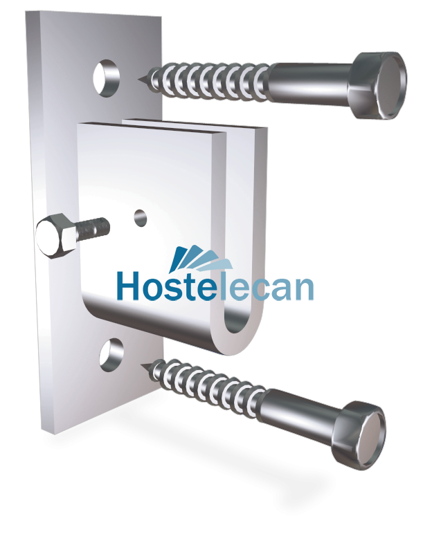 Soporte lateral 100x40x45 mm. Mano derecha.