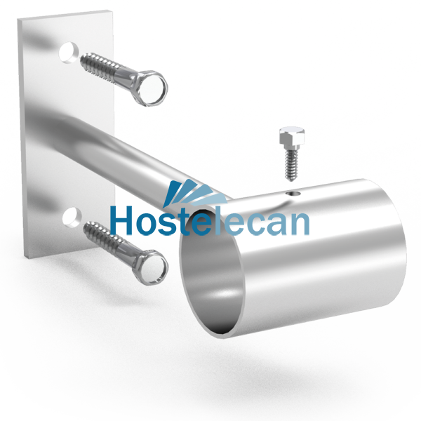 Soporte recto para tubo 150x30 mm.